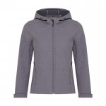 Chaqueta softshell de mujer casual fit 300 g/m2 Iqoniq color gris jaspeado