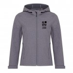 Chaqueta softshell de mujer casual fit 300 g/m2 Iqoniq color gris jaspeado vista de impresión