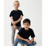 Camiseta de niños de algodón reciclado casual fit 160 g/m2 Iqoniq color negro tercera vista