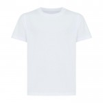 Camiseta de niños de algodón reciclado casual fit 160 g/m2 Iqoniq color blanco