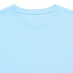 Camiseta de niños de algodón reciclado casual fit 160 g/m2 Iqoniq color azul cian tercera vista