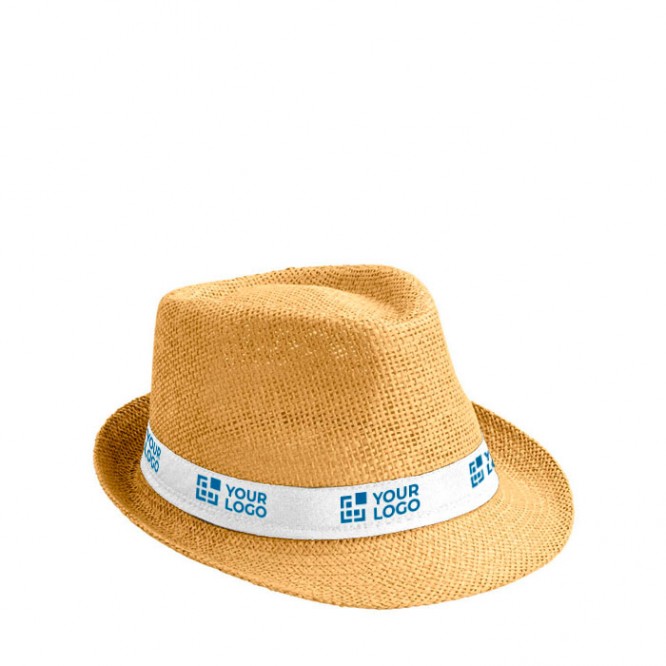 Sombrero moderno de papel en color tostado vista principal