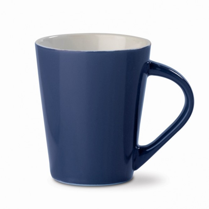 Taza de cerámica con asa triangular en colores hecha en EU 270ml