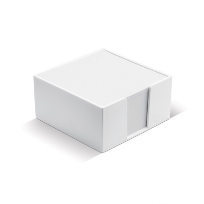 Cubo de 320 hojas blancas para notas en cubo de plástico 10x10x5 cm