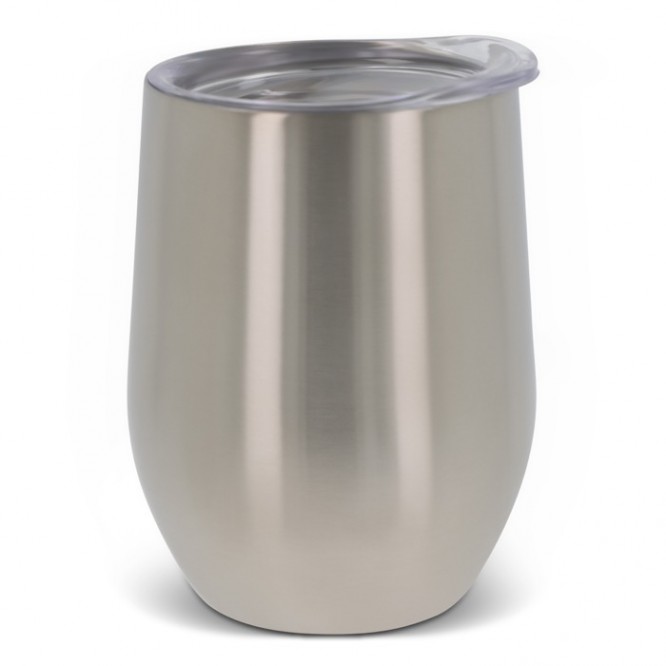 Vaso de acero inoxidable de doble pared con tapa transparente 300ml