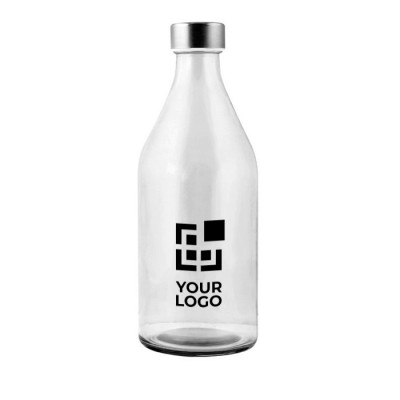 Botella Agua de Cristal, Capacidad De 360 ML. Libre BPA, Con Funda Goma y  Tapon Antigotas - BigMat