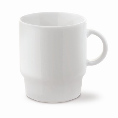 Taza de porcelana blanca apilable hecha en EU 250ml