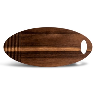 Tabla de cortar en forma ovalada hecha de madera de acasia FSC