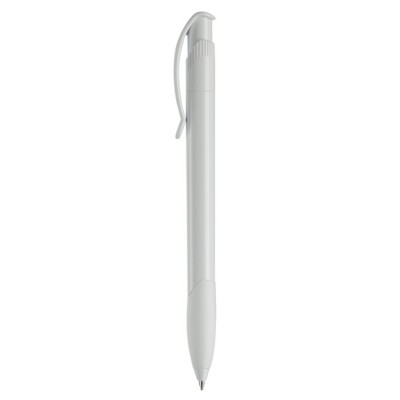 Bolígrafo de plástico blanco con clip arqueado a color hecho en EU