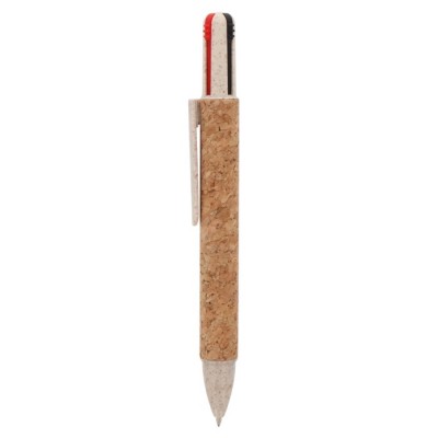 Bolígrafo ecológico multifuncional 4 en 1 hecho de corcho