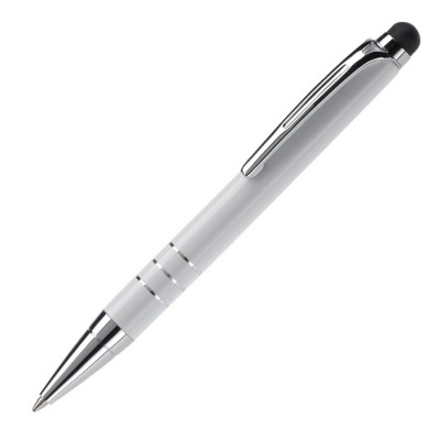 Bolígrafo pequeño de aluminio en vivos colores con puntero negro