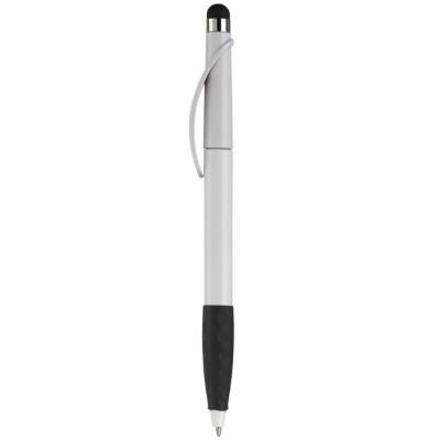 Bolígrafo de plástico con puntero y empuñadura con textura a color