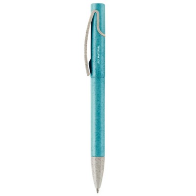 Bolígrafo giratorio hecho de materiales ecólogicos de tinta azul