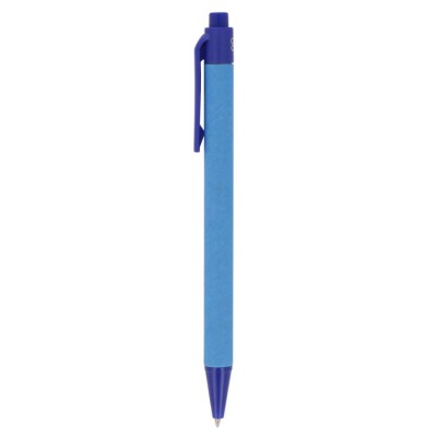 Bolígrafo de plástico reciclado monocolor con tinta azul