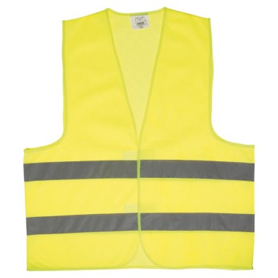 Chaleco de seguridad amarillo con 2 tiras reflectantes para adultos