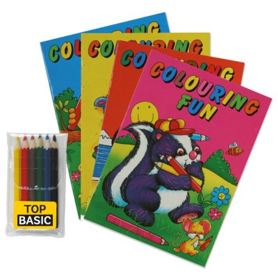 Kit para colorear con libro de 16 páginas y 6 lápices de colores A6 color multicolor