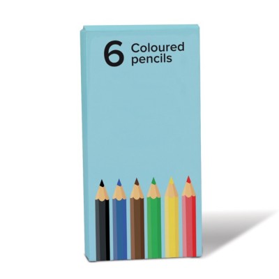 6 lápices de colores en estuche de caja de cartón personalizable color multicolor