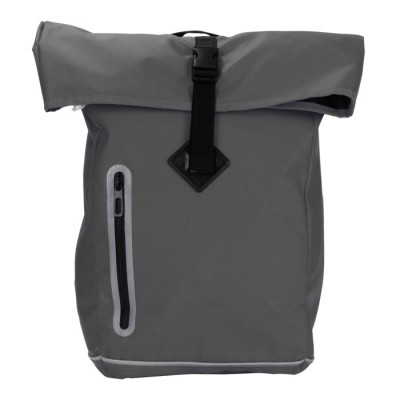 Mochila roll-top impermeable con detalles reflectantes