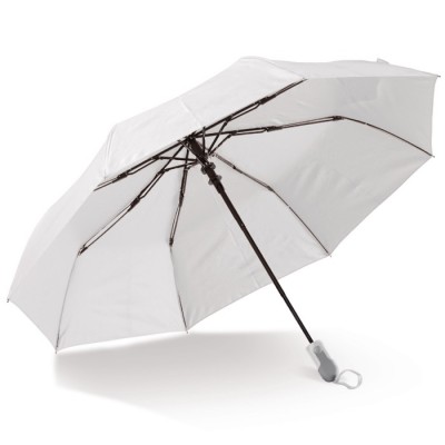 Paraguas plegable de color blanco con marco negro Ø98