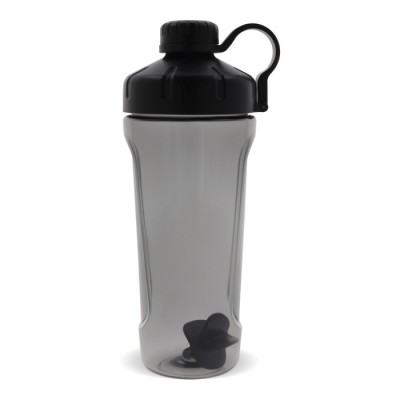 Shaker para el gimnasio de plástico de elegante tapa negra 900ml