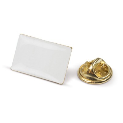 Pin rectangular de metal dorado para personalizar 19x13mm