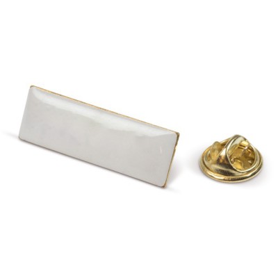 Pin rectangular de metal dorado para personalizar 30x10mm