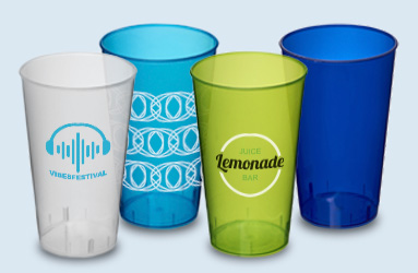 Vasos de plástico personalizados reutilizables
